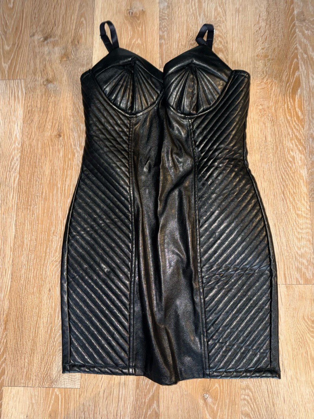 Women's Black Quilted Faux Leather Jacket